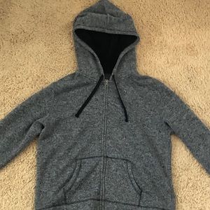 A black/grey hoodie